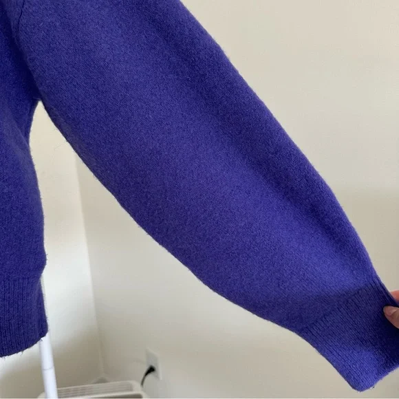 & Other Stories Blue Oversized Mock Neck Sweater, 8% Wool, Size XS - Picture 12 of 15